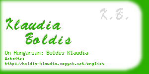 klaudia boldis business card